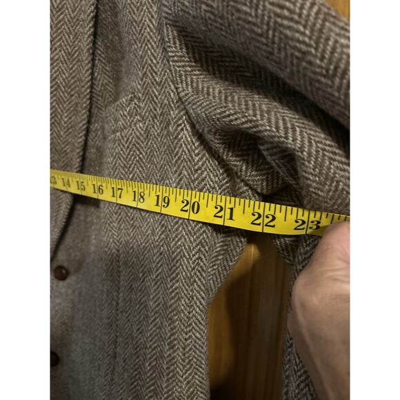 Harris Tweed Jacket Mens Brown Sport Coat Herringbone Wool Scottish Wood Hunt - Picture 13 of 16
